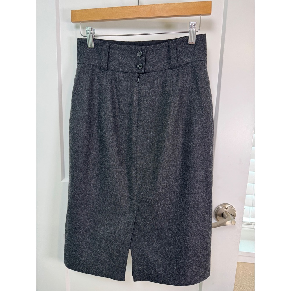 Banana Republic Y2K 2006 Wool Blend Skirt Suit | Charcoal Gray | Wool Blend - Picture 5 of 8